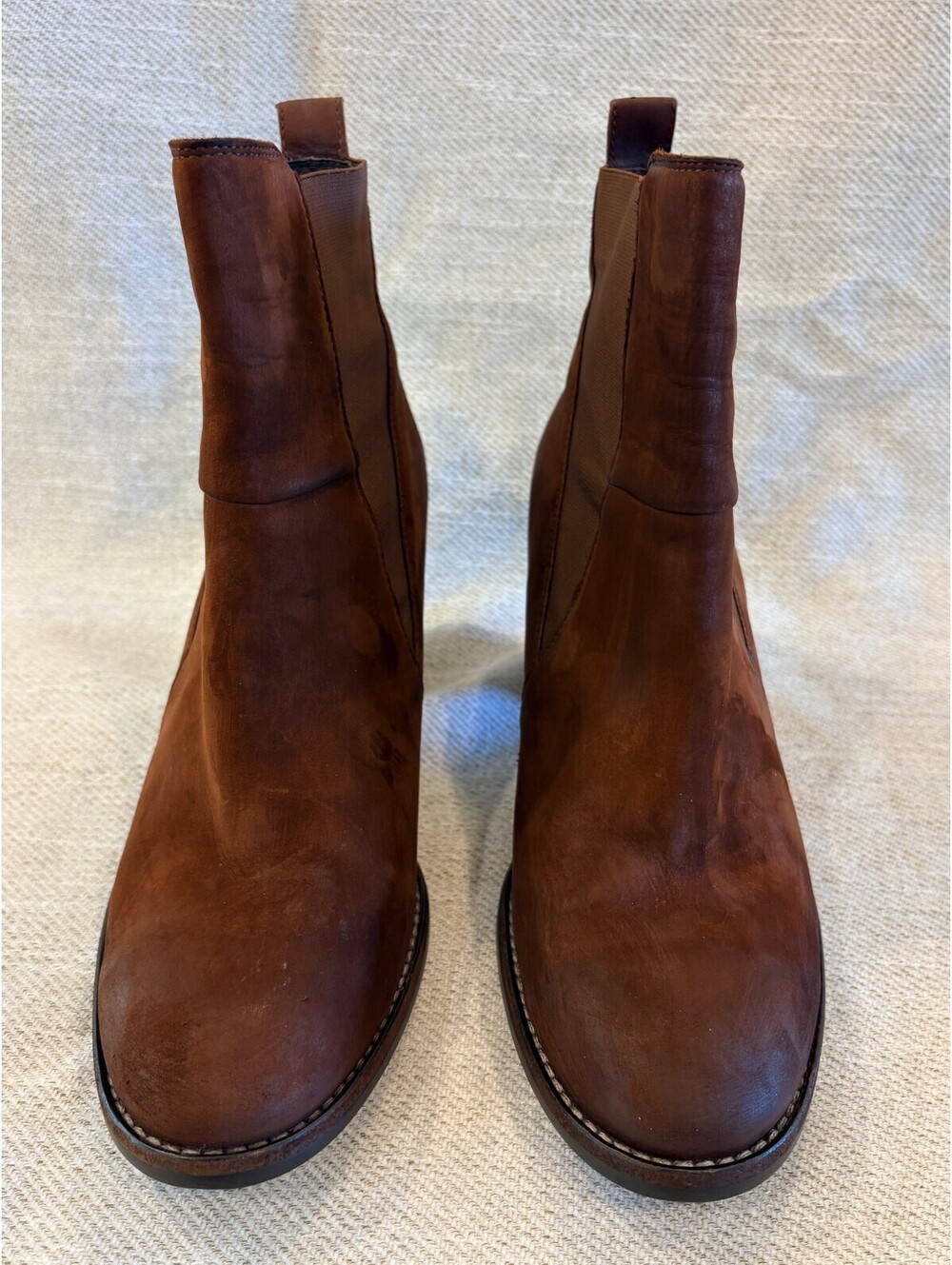 Paul Green Austria Brown Suede Block Heel Chelsea Ankle Boots Women's Size 6.5